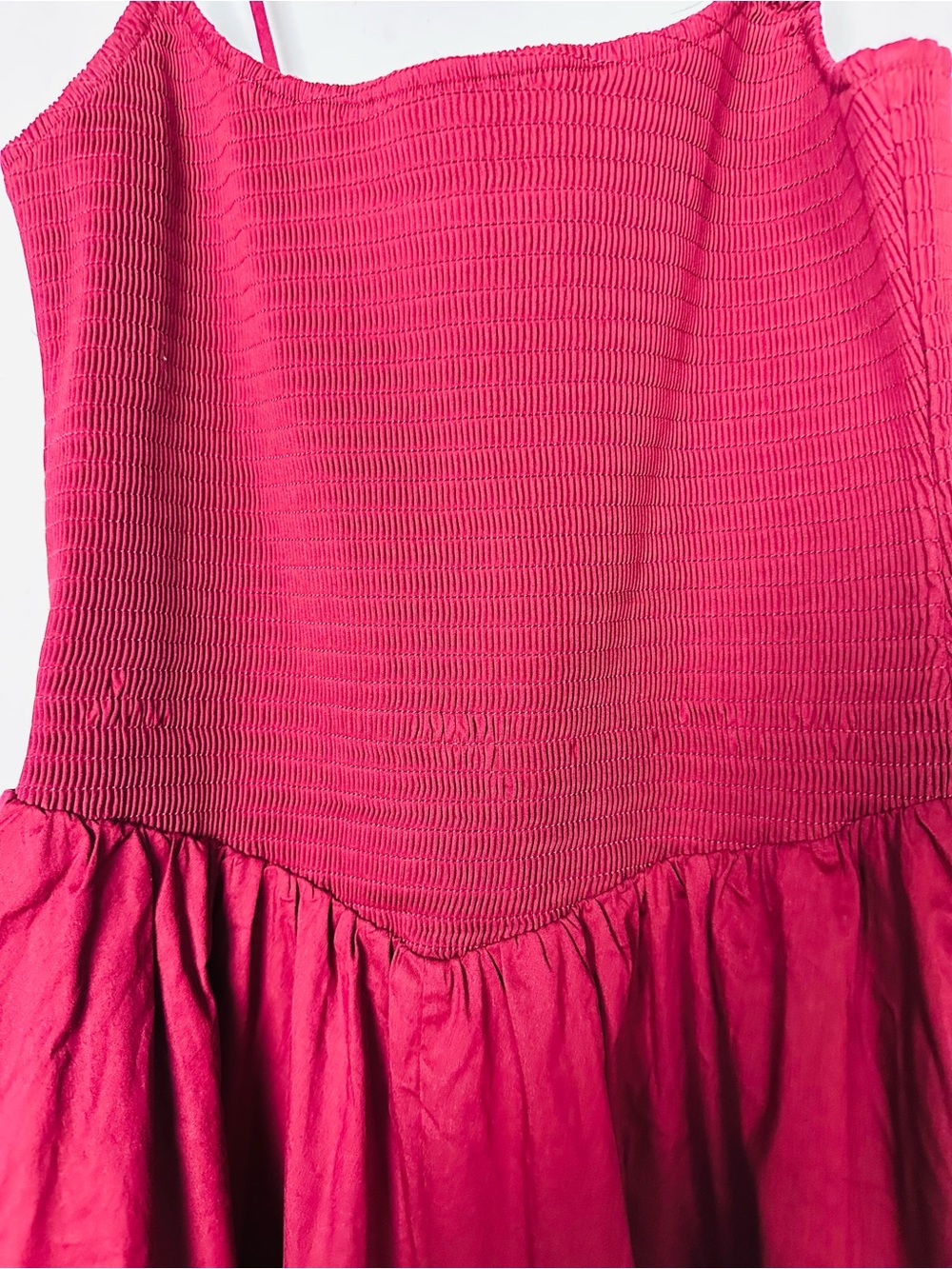 Lulus NWT Tandria Burgundy Smocked Sleeveless Midi Dress Size Large - Picture 5 of 11